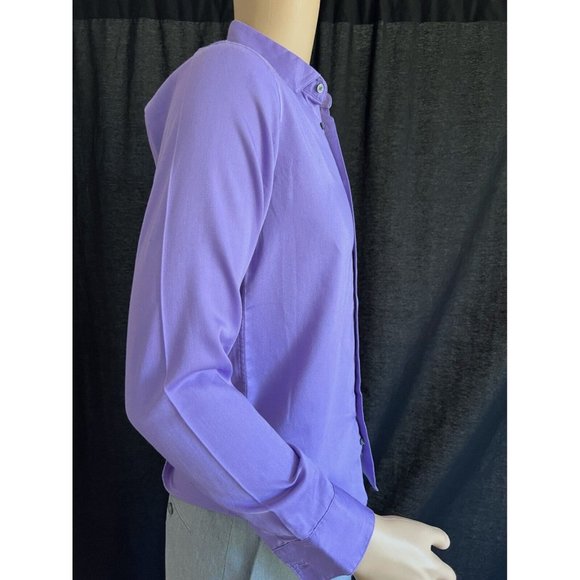 Calvin Klein Mens Shirt Dress Button Down Cotton Lilac Sateen Size 16 - Picture 3 of 6